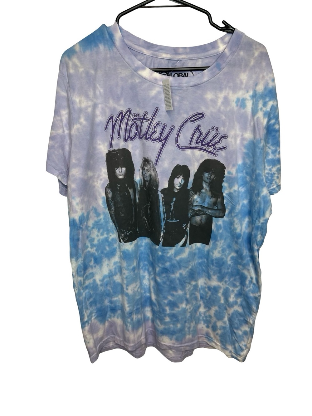 Motley Crue Tie-Dye Graphic Tee in Lavender & Blue